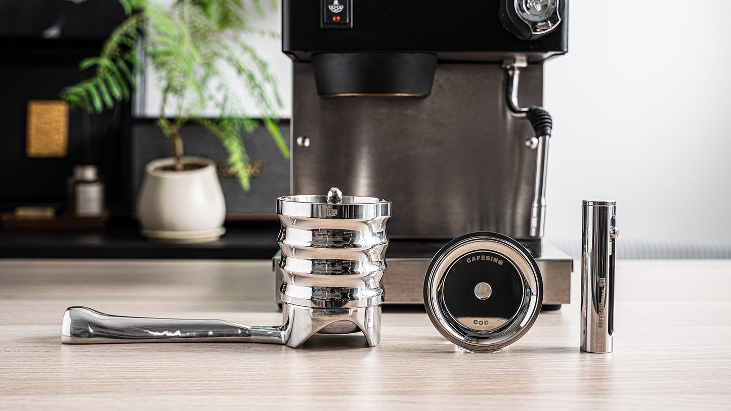 CafeSing COD Espresso Blind Shaker, All Stainless Steel, Coffee Dosing Funnel, Powder Container, Fits 58mm Portafilter Basket