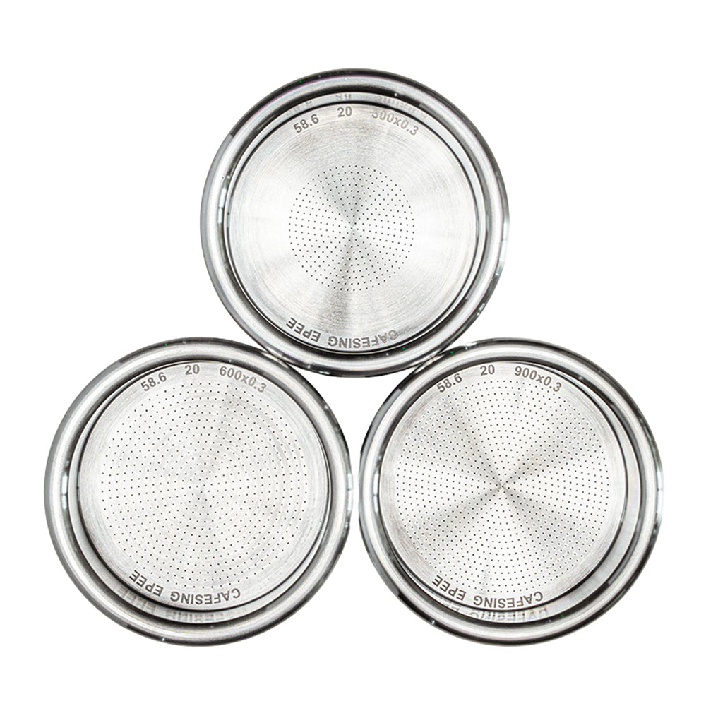 CafeSing EPEE Espresso Basket with 900 holes fast-flow and 600 holes medium-flow and 300 holes slow-flow 02