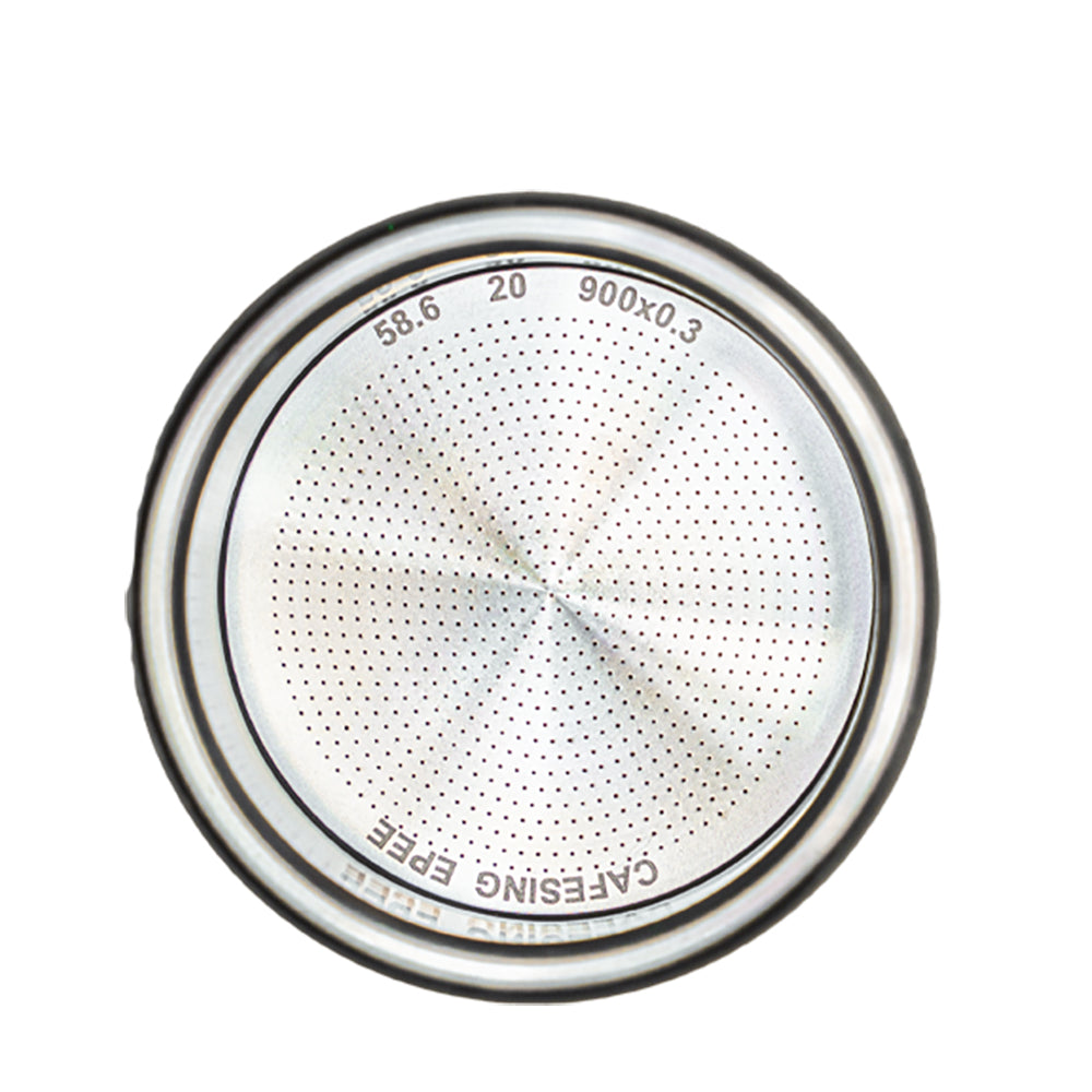 CafeSing EPEE 900 Fast-Flow Espresso Basket, with 900 Precision Laser-Cut Holes, Thick Stainless Steel Straight Wall Flat Bottom, for 58mm Espresso Machines
